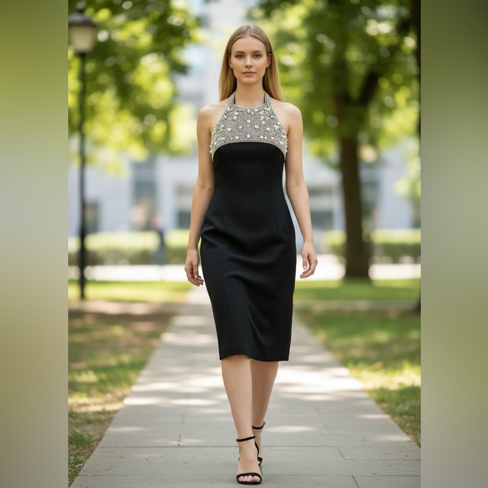 BADGE Dress. Women Black‎ /White Size S
